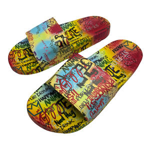 NEW ST FLOR Womens Script Slide Sandals Size 7